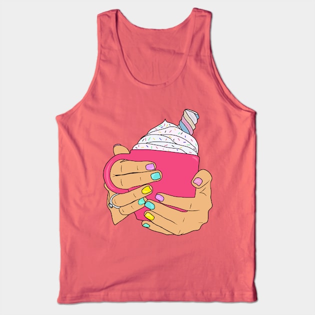 Hands Holding Hot Chocolate Tank Top by By Diane Maclaine